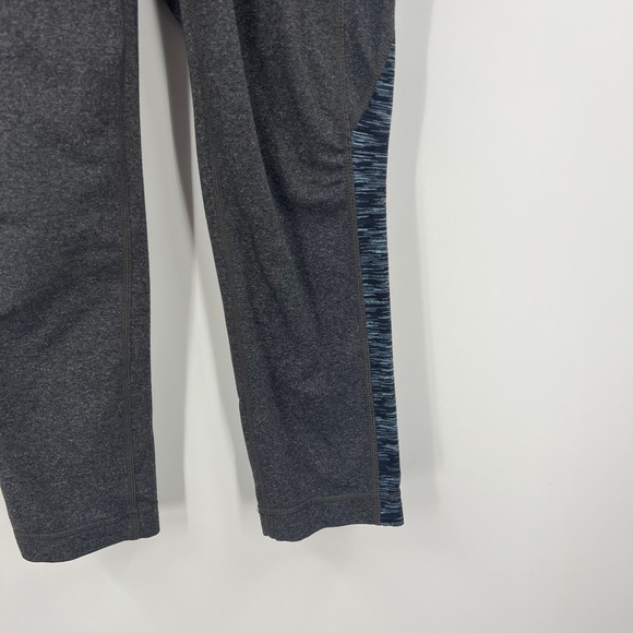 Athleta Gray Leggings Ankle Cropped Heathered Blue Racing Strip Running Women XS - Picture 9 of 10